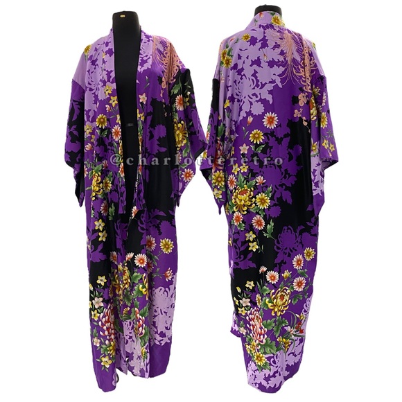 vtg Japanese Kimono Robe - Picture 1 of 6